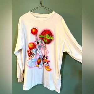 Large White Long Sleeved Space Jam Shirt